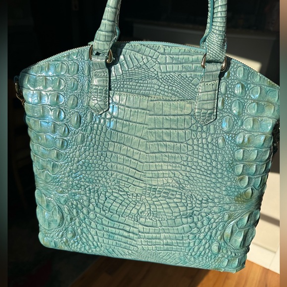 Black Friday Special Today Only $200! NEW Large Teal Satchel Brahmin Leather Bag - Picture 13 of 15